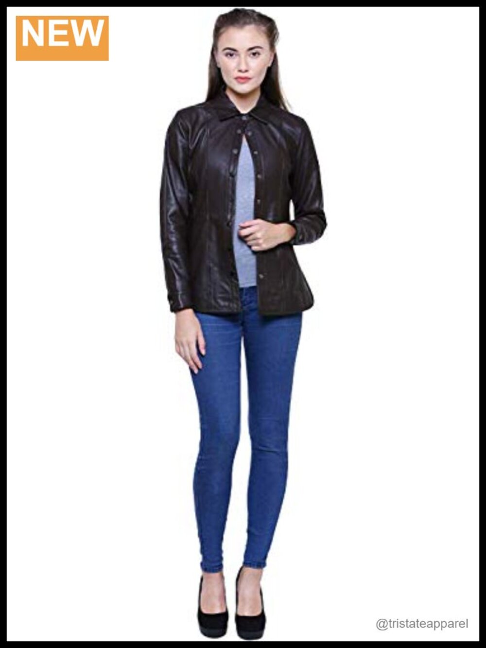 Genuine Lambskin Leather Moto Biker Jacket - Winter Wear, Slim Fit